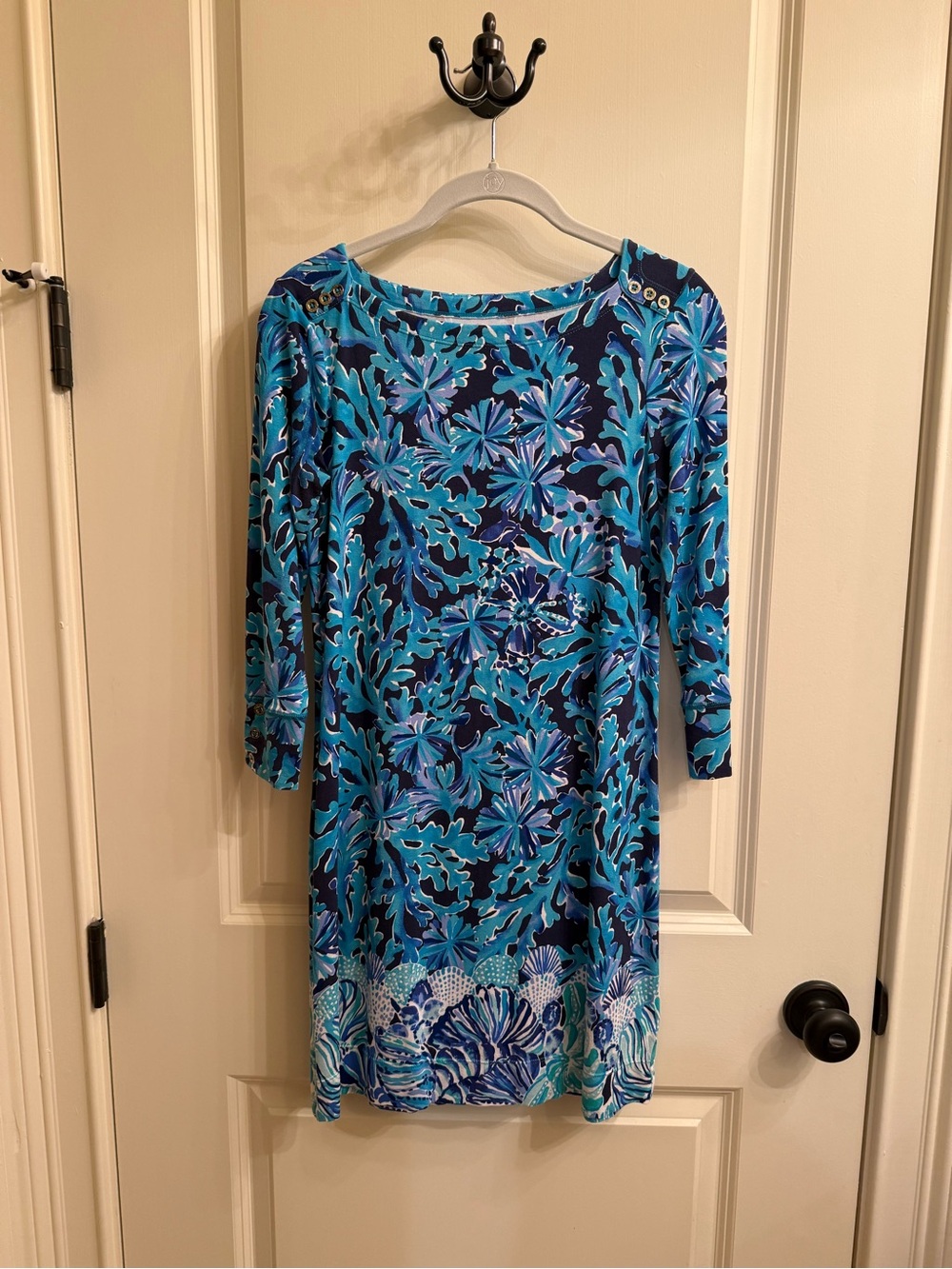 Lilly Pulitzer Teal and Navy Floral Dress